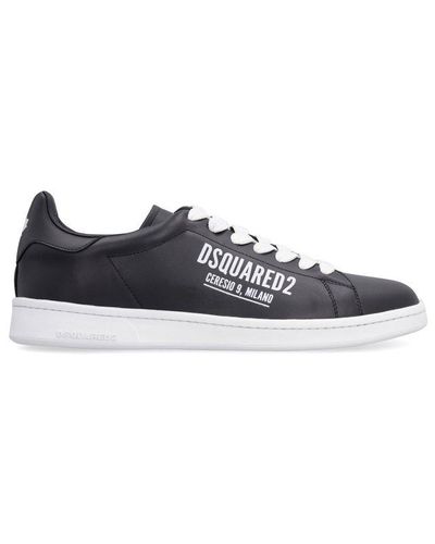 DSquared² Boxer Leather Low-top Sneakers - Black