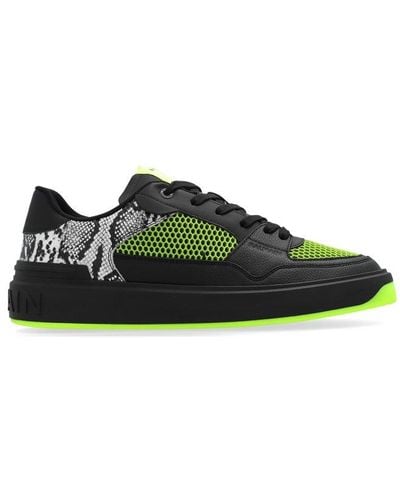 Balmain Snakeskin-effect B-court Flip Sneakers - Green