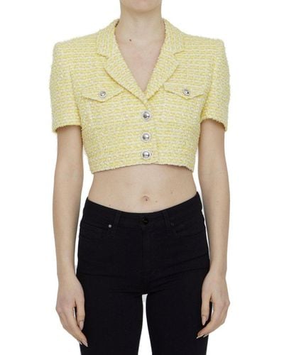 Alessandra Rich Tweed Lurex Jacket - Yellow