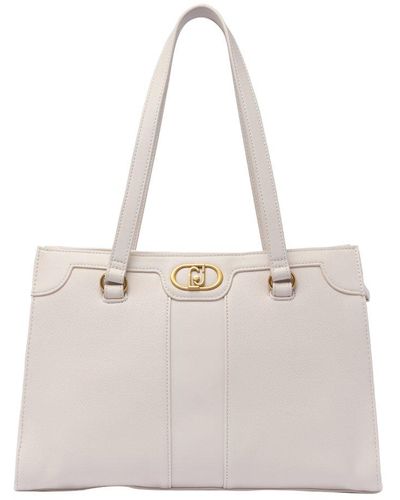 Liu Jo Logo Plaque Tote Bag - Natural