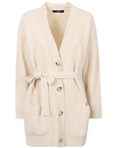 Weekend by Maxmara Relaxed Fit V-neck Cardigan - Natural