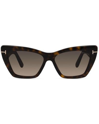 Tom Ford Whyatt Butterfly Framed Sunglasses - Brown