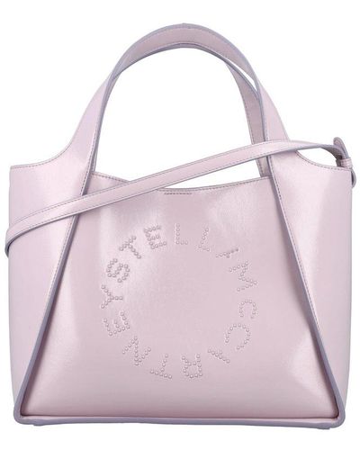 Stella McCartney Stella Logo Patent Crackle Tote Bag - Pink