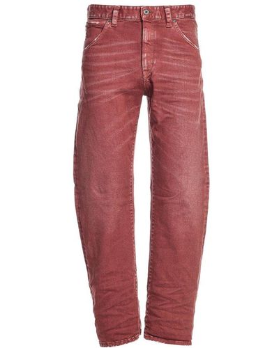 Just Cavalli Button Detailed Straight Leg Pants - Red
