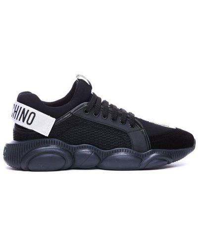 Moschino Mesh Paneled Teddy Sole Sneakers - Black