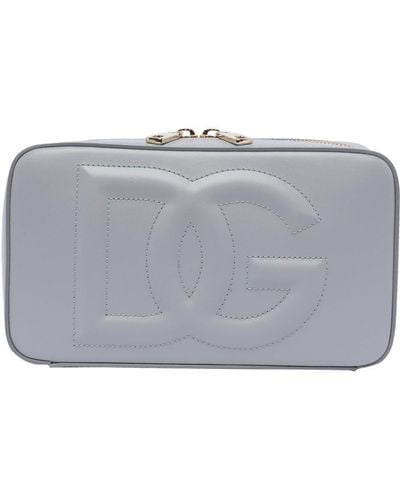 Dolce & Gabbana Dg Logo-embossed Leather Crossbody Bag - Gray