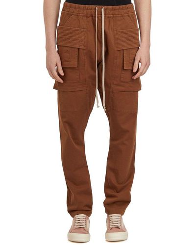 Rick Owens Drawstring Cargo Trousers - Brown