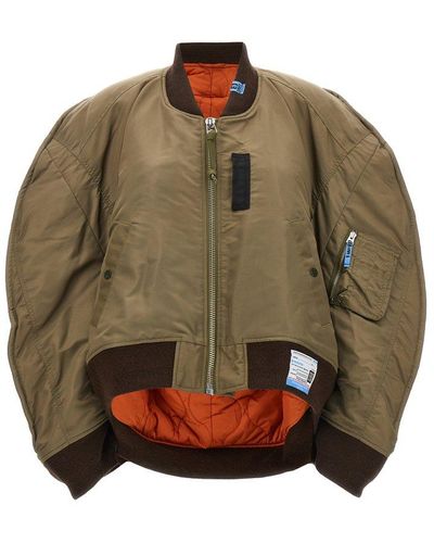 Maison Mihara Yasuhiro Nylon Bomber Jacket Coats, Trench Coats - Brown