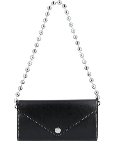 Ganni Recycled Leather Chain Wallet - Black