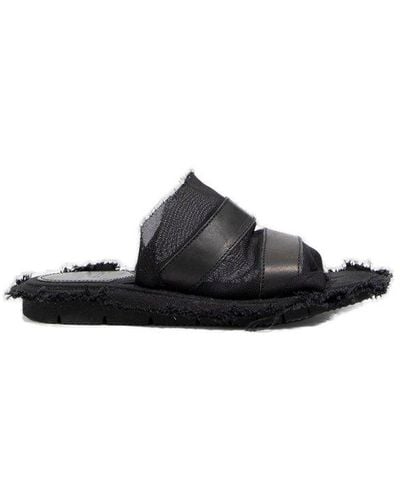 Yohji Yamamoto Frayed Slip-on Sandals - Black