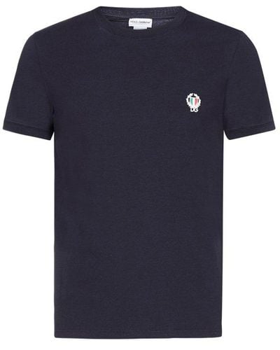 Dolce & Gabbana T-shirt With Logo, - Blue