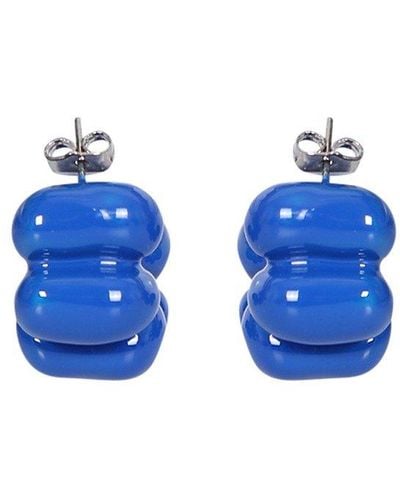 Sunnei Puffy Block Earrings - Blue