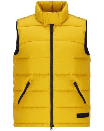 Aspesi Stand-up Collared Padded Gilet - Yellow