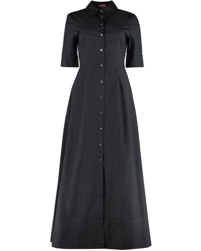 STAUD Joan Cotton Long Dress - Black