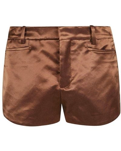 Tom Ford Lustrous Mini Shorts - Brown