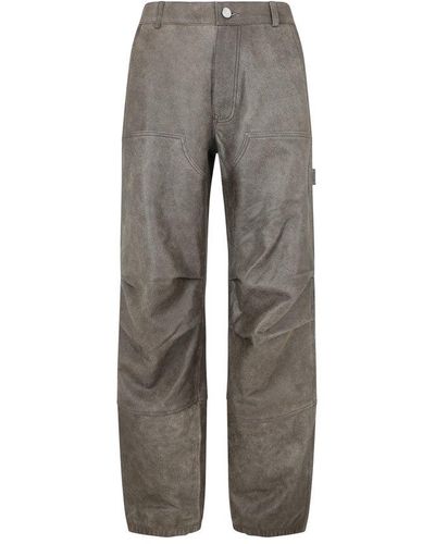 Arma Tulla Tapered-leg Leather Pants - Gray