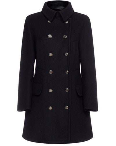 Giorgio Armani Wool And Cashmere Double-breasted Coat - Black