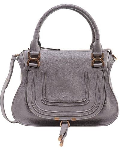 Chloé Gray Leather Medium Marcie Handbag