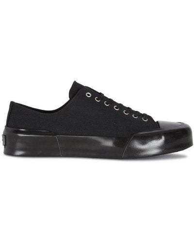 Jil Sander Round Toe Lace-up Sneakers - Black