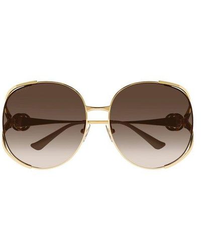 Gucci Round Frame Sunglasses - Metallic