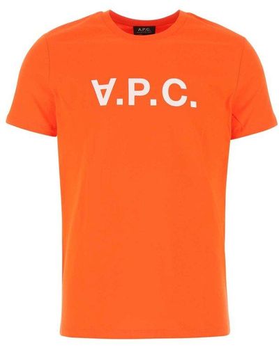 A.P.C. Vpc Logo Flocked T-shirt - Orange
