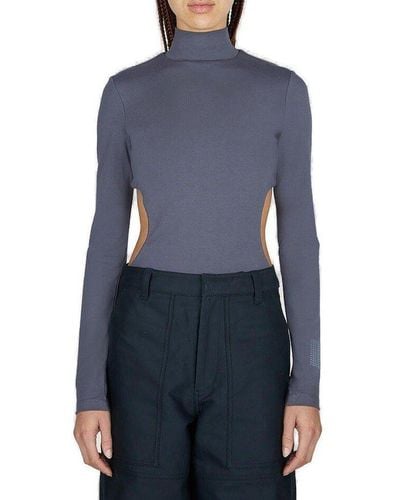 Marc Jacobs Cut-out Detailed Long-sleeved Bodysuit - Blue