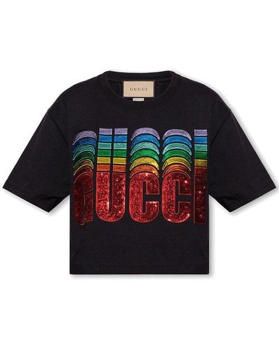 Gucci Oversize Top With Logo - Black