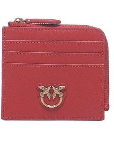 Pinko Logo Plaque Zipped Around Wallet - Red