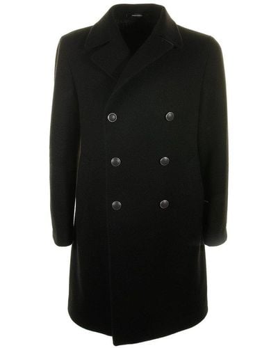 Tagliatore Notched-collared Double-breasted Coat - Black