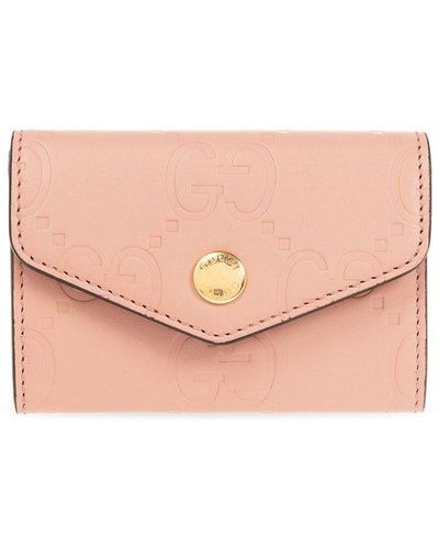 Gucci Leather Card Holder, - Pink