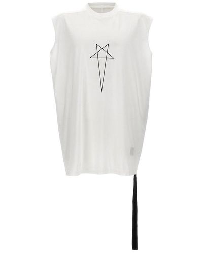 Rick Owens DRKSHDW Star Printed Sleeveless Top - White