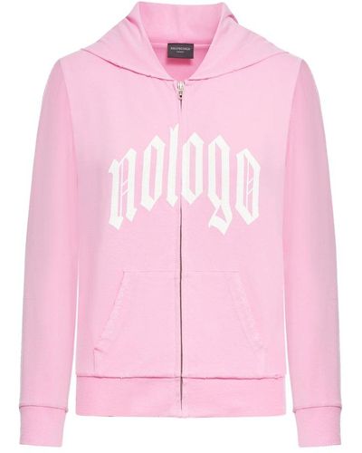 Balenciaga Nologo Zip-up Hoodie - Pink