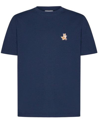 Maison Kitsuné Speedy Fox Patch Comfort T-shirt - Blue