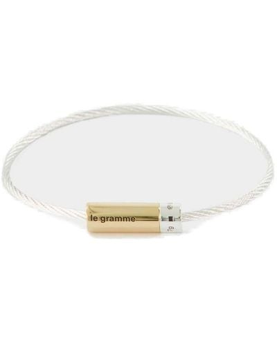 Le Gramme 7g Polished Cable Logo-engraved Bracelet - White