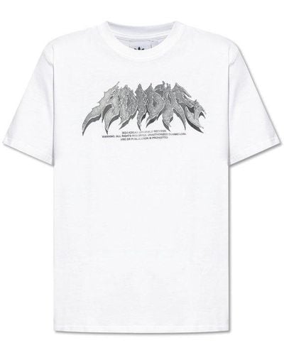 adidas T-shirt With Logo, - White