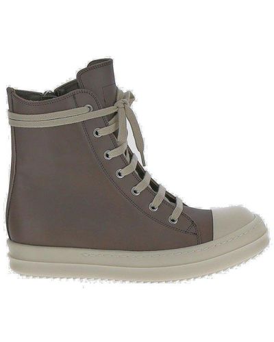 Rick Owens High-top Lace-up Trainers - Brown