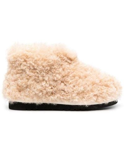 Stand Studio Ryder Faux-shearling Ankle Boots - Natural