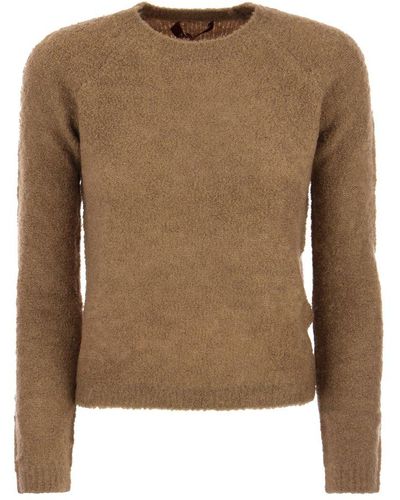 Max Mara Studio Crewneck Knitted Sweater - Brown