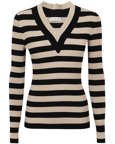 Dries Van Noten Striped Knitted Jumper - Black