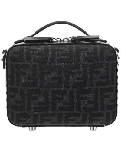 Fendi Ff Jacquard Zipped Mini Tote Bag - Black