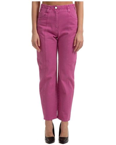 Alberta Ferretti High Waisted Tapered Jeans - Pink