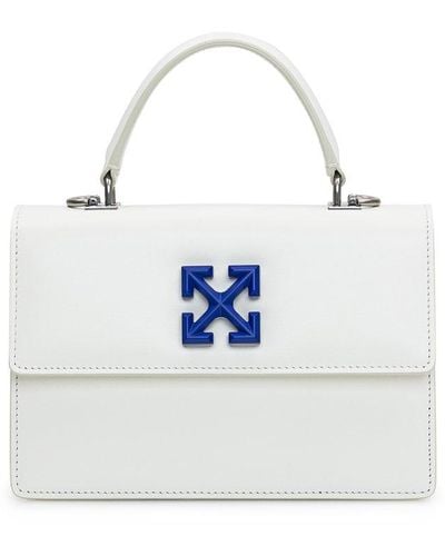 Off-White Blue Leather Medium Box Tote at 1stDibs