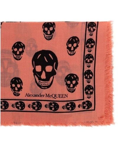 Alexander McQueen Patterned Scarf, - Red
