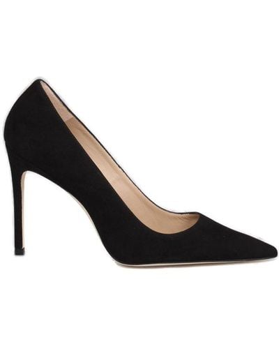 Stuart Weitzman Pointed Toe Slip-on Court Shoes - Black