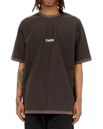 Comme des Garçons Logo Printed Oversized T-shirt - Black