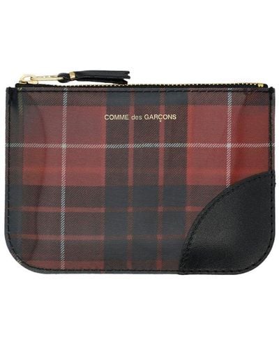Comme des Garçons Checked Zipped Pouch - Brown