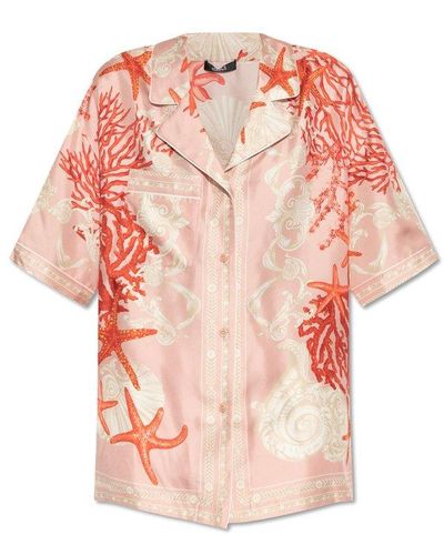 Versace Barocco Sea Printed Short-sleeved Shirt - Pink