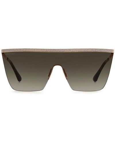 Jimmy Choo Leah Shield Frame Sunglasses - Black