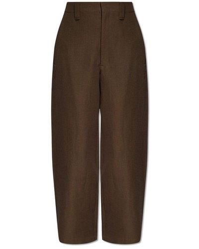 Lemaire High-rise Pants, - Brown