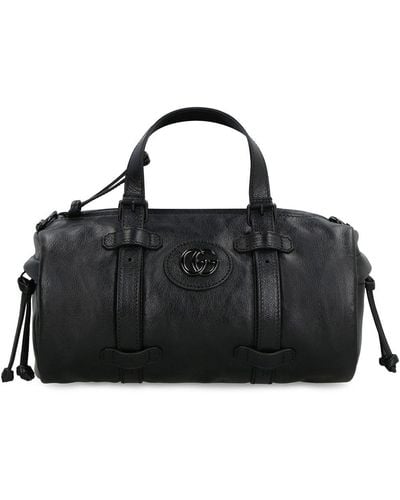 Gucci GG Debossed Top-handle Small Travel Bag - Black